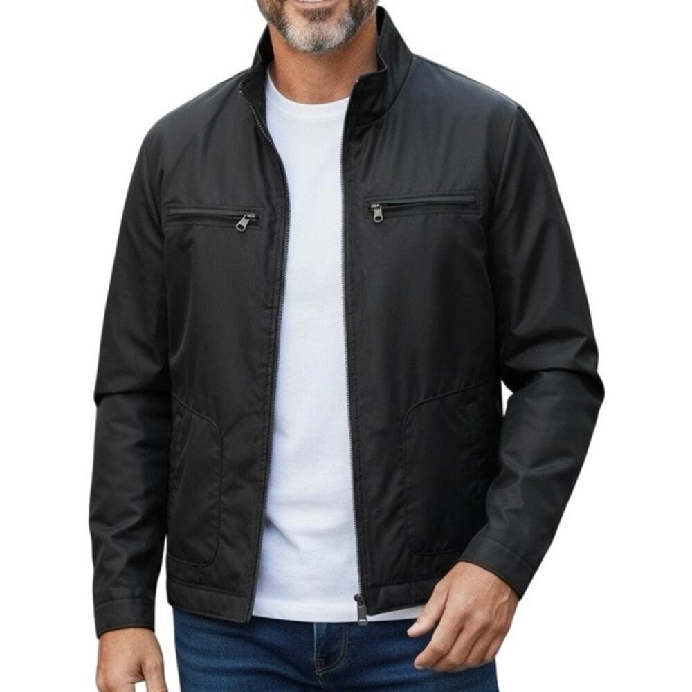 Buffalo David Bitton Black Jacket XL Full Zip Lightweight Casual Outerwear